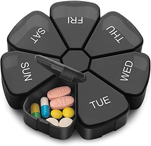 Large Weekly Pill Organizer, Tnvee Portable 7 Day Pill Box Case Medicine Organizer Holder Large C... | Amazon (US)