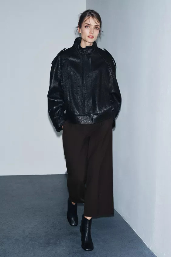 LEATHER BOMBER JACKET ZW COLLECTION LIMITED EDITION | Zara US