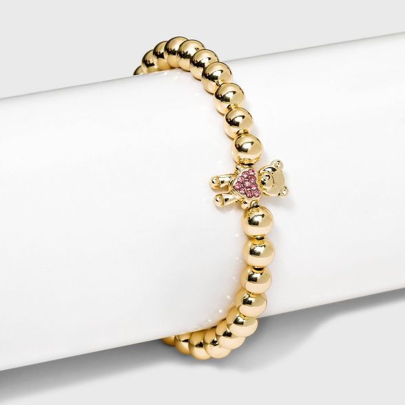 SUGARFIX by BaubleBar Beaded Teddy Bear Bracelet - Gold | Target