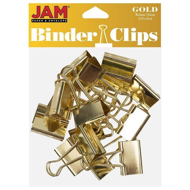 JAM Paper 1 1/4" 15pk Colorful Binder Clips - Medium | Target