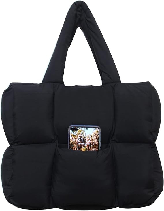 NAARIIAN women large puffer purse puffy tote bags dupes light weight handmade nylon bag woven sho... | Amazon (US)