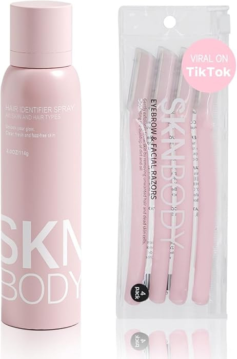 SKNBODY Hair Identifier Spray for Face Shaving and Dermaplaning Tool with 4 Razors, Upgraded Derm... | Amazon (US)