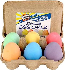 Chalk City Sidewalk Egg Chalk, 6 Count, Assorted Colors, Non-Toxic, Washable, Art Set (Regular) | Amazon (US)