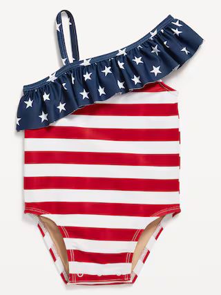 Printed One-Shoulder Ruffled One-Piece Swimsuit Set for Baby | Old Navy (US)