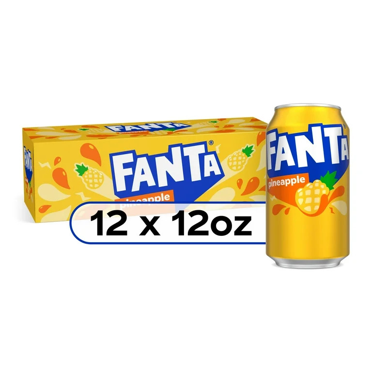 Fanta Pineapple Fruit Soda Pop, 12 fl oz, 12 Pack Cans | Walmart (US)