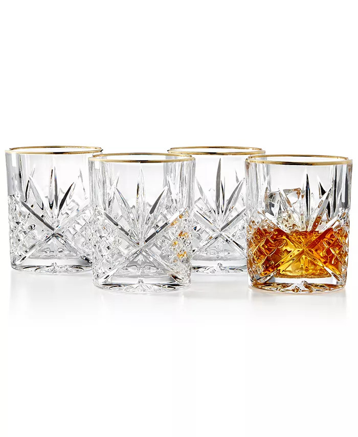 Dublin Gold  Double Old Fashioned Glasses, Set of 4 | Macy's