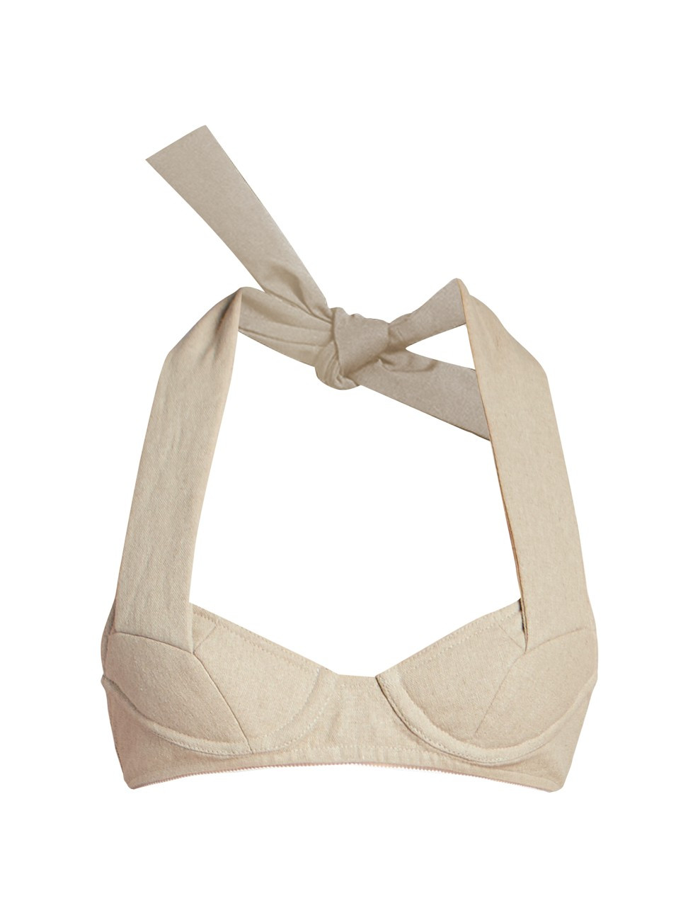 Women's Linen Halterneck Bandeau Top - Beige - Size 8 | Saks Fifth Avenue
