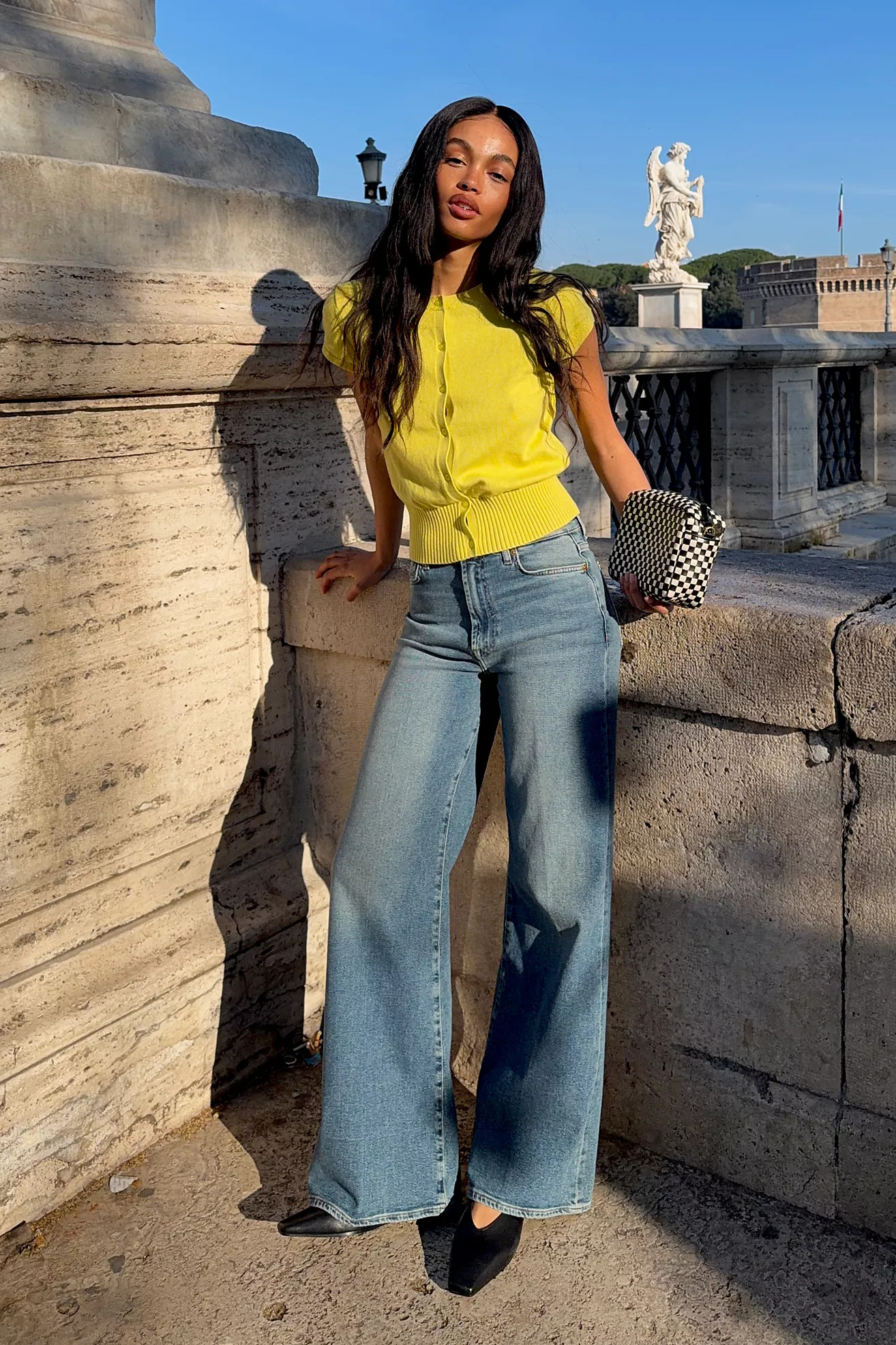MOTHER Hustler Roller Ankle High-Rise Wide-Leg Jeans | Anthropologie (US)