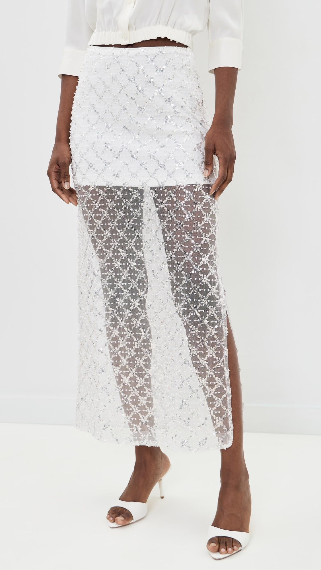 Embellished Mesh Maxi Skirt | Shopbop