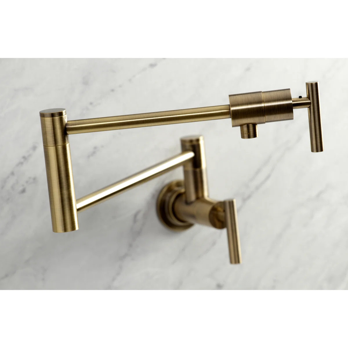 Kingston Brass Manhattan Two-Handle 1-Hole Wall Mount Pot Filler Faucet KS4103CML | Wayfair North America