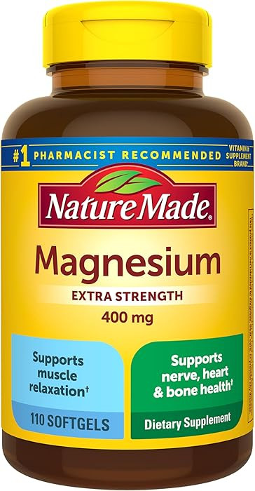 Nature Made Magnesium Oxide 400 mg Softgels, Extra Strength Magnesium Supplements for Men and Wom... | Amazon (US)