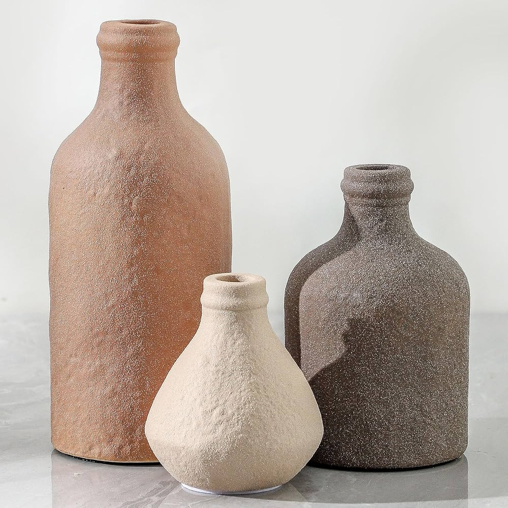 Ceramic Vase Set of 3, Decorative Vases Home Decor for Table Boho Flower Modern Neutral Vases for... | Amazon (US)