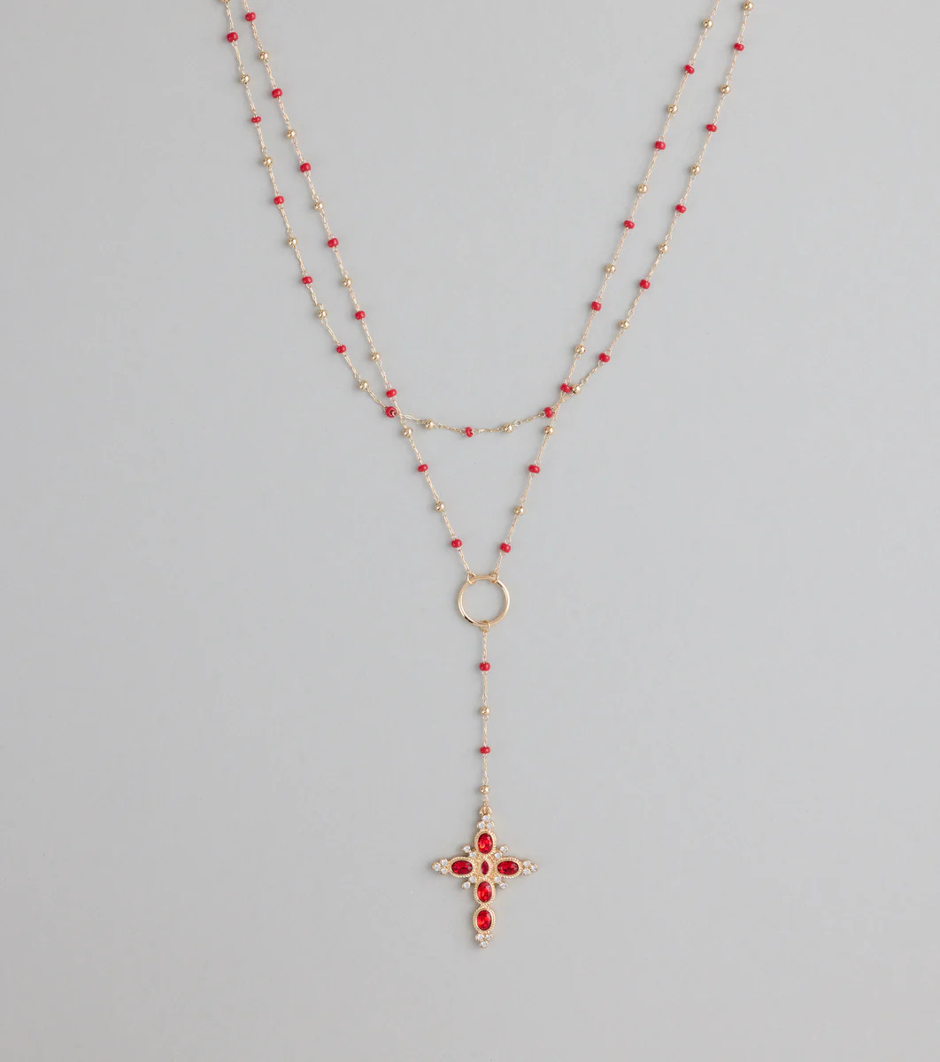 Bless Your Drama Layered Cross Necklace | Windsor Stores