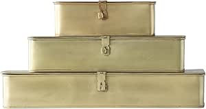 Decorative Metal Boxes with Gold Finish (Set of 3 Sizes) | Amazon (US)