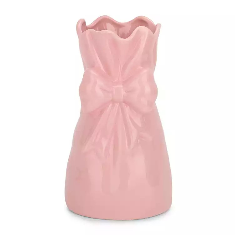 New! Light Pink Ceramic Bow Vase, 10.5 in. | Kirklands