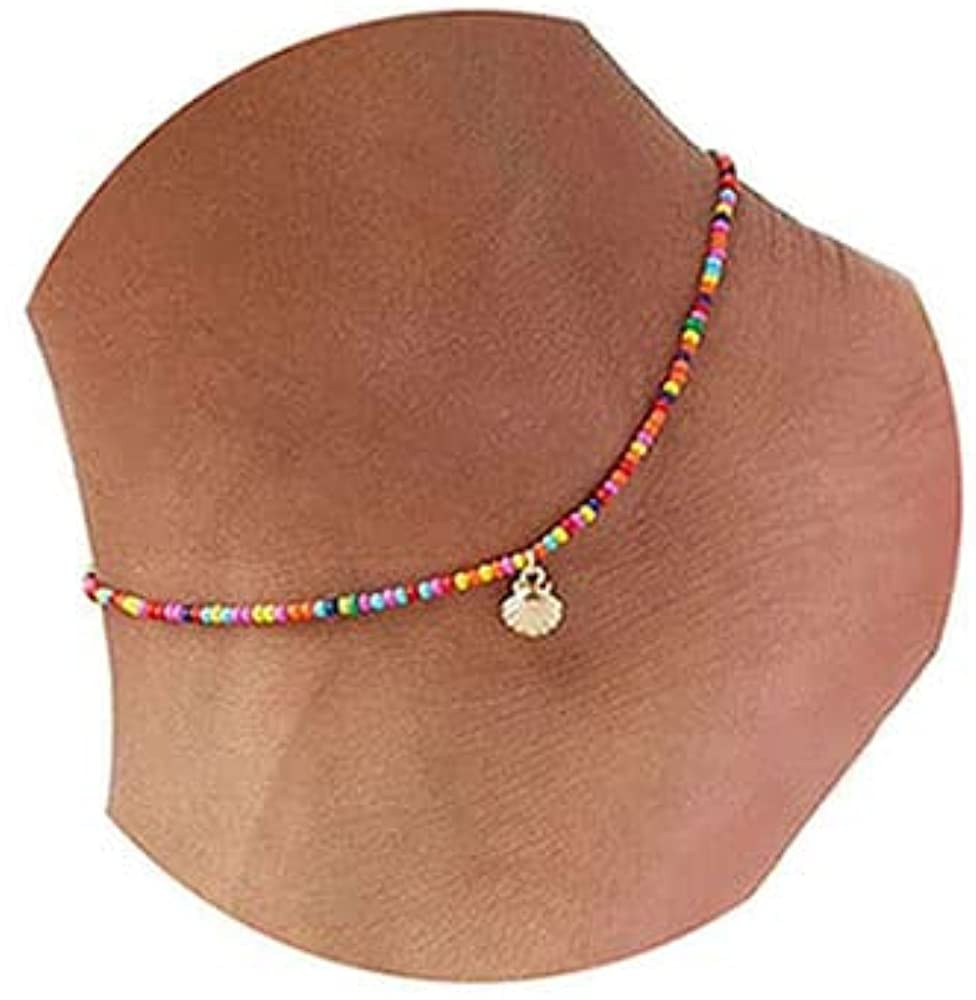 Shegirl Boho Beaded Anklet Bracelet Gold Shell Anklet Chain Colorful Beaded Foot Jewelry for Wome... | Amazon (US)