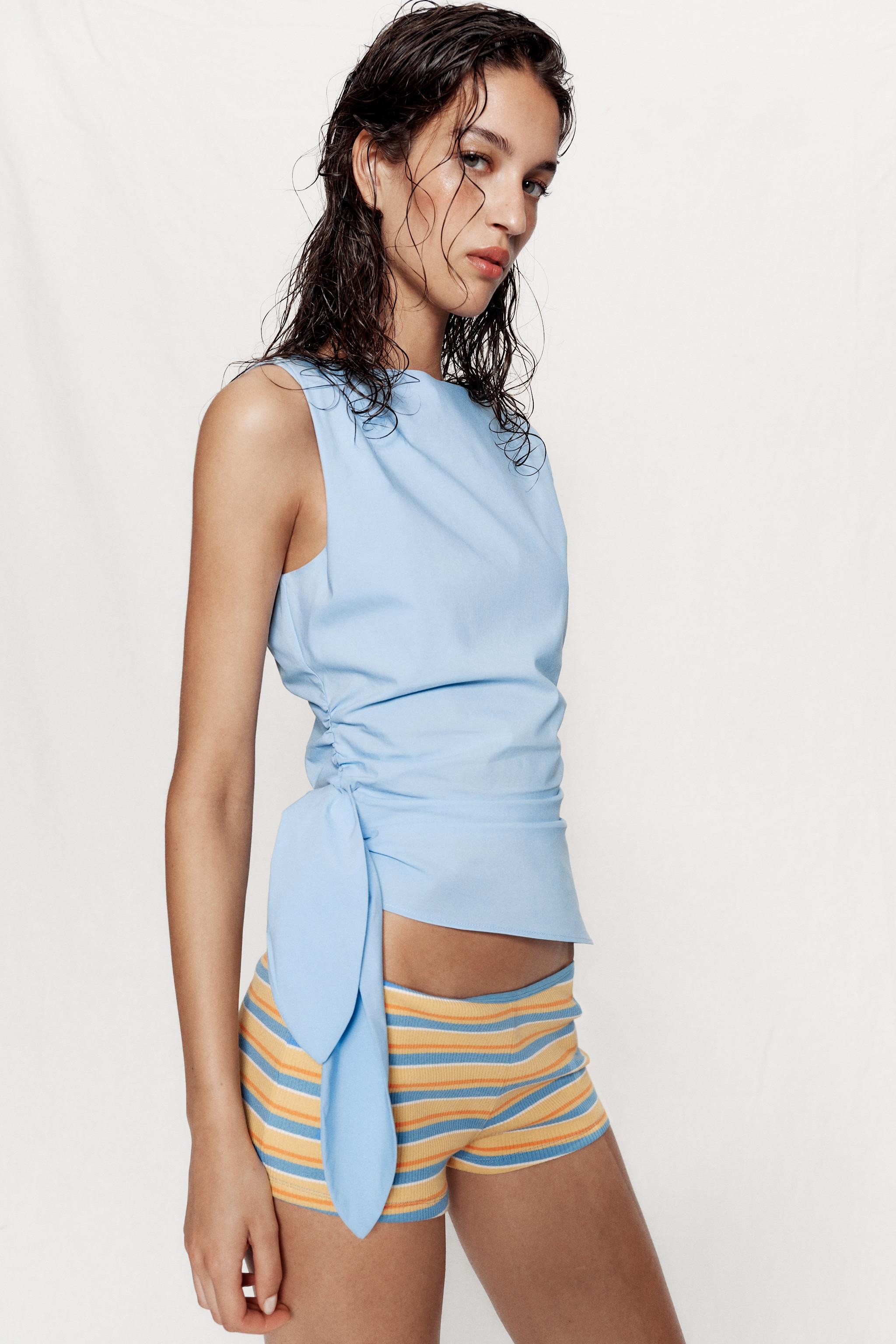 KNOTTED POPLIN TOP | Zara US
