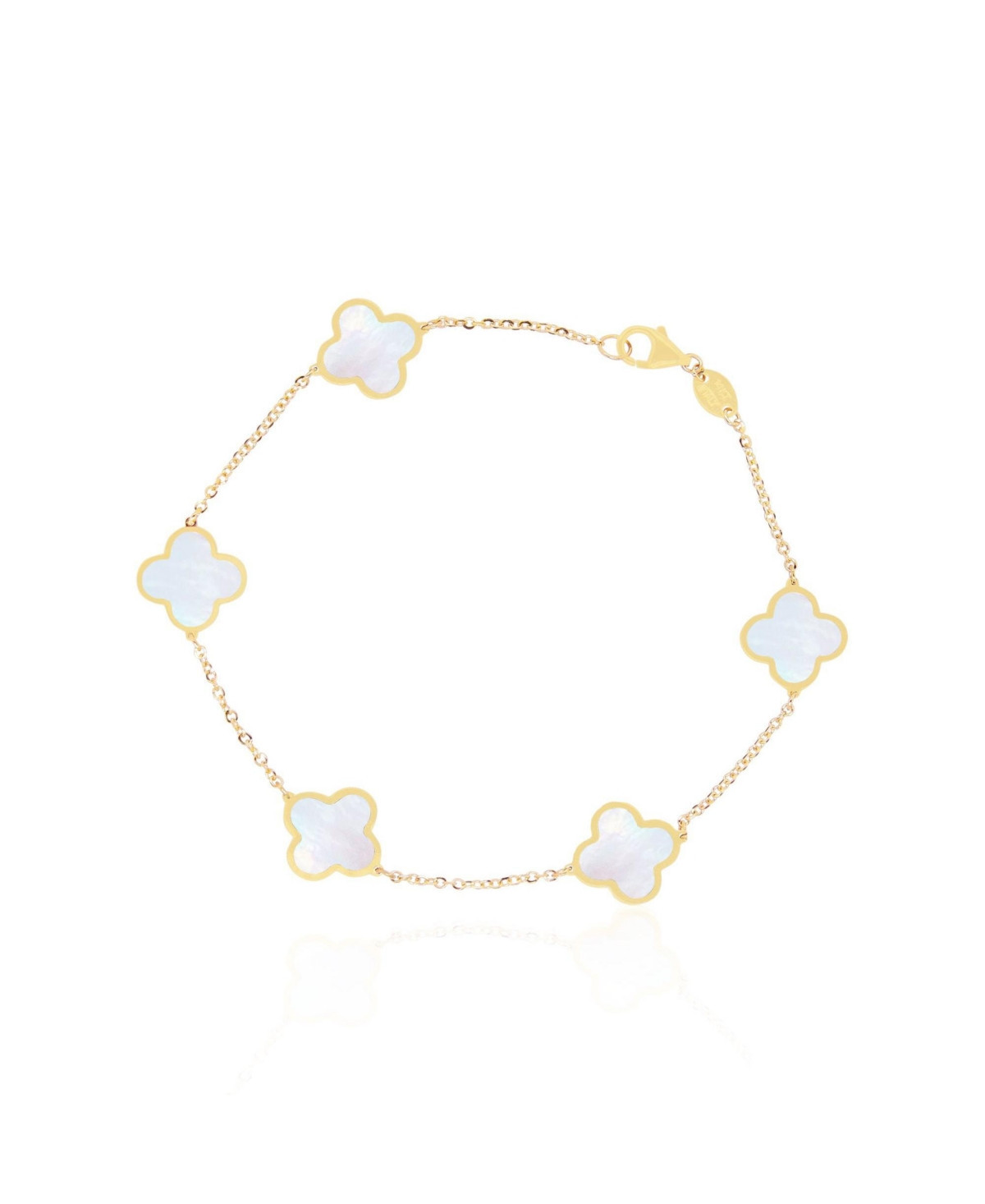 The Lovery Small Mother of Pearl Clover Bracelet 14K Gold - Mother of Pearl | Macy's