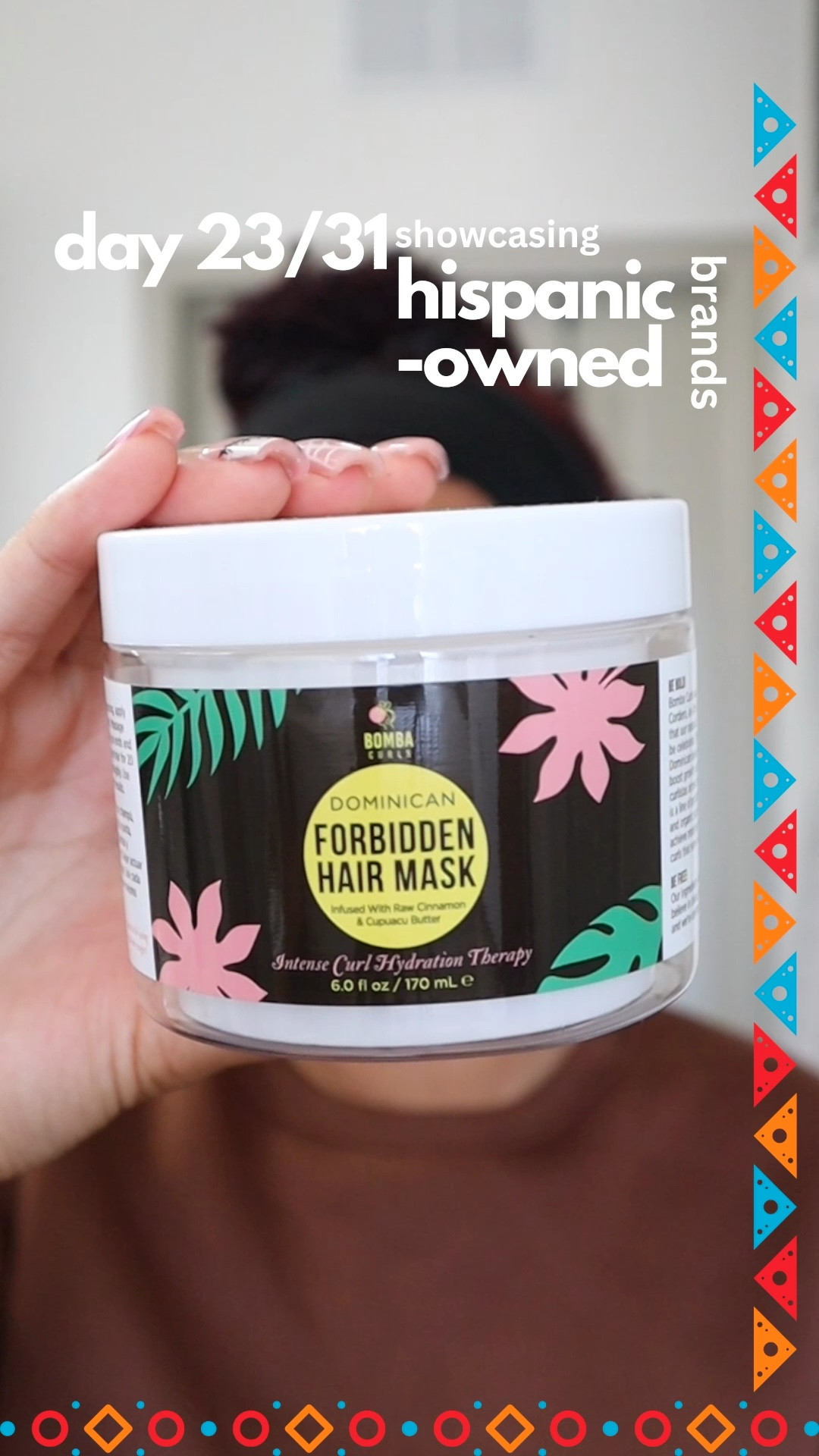 Day 23 of Hispanic-owned business is Bomba Curls 💙🇩🇴🌴