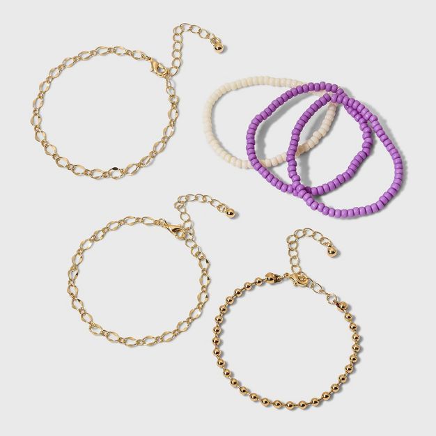 Girls' 6pk Beaded Chain Bracelet Set - art class™ | Target