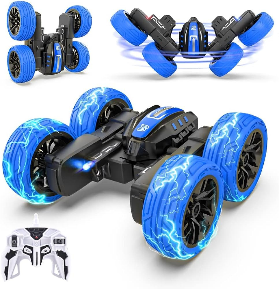 BEZGAR Remote Control Car - Double Sided Mini RC Stunt Car, 360 Flips Rotating RC Cars with LED L... | Amazon (US)