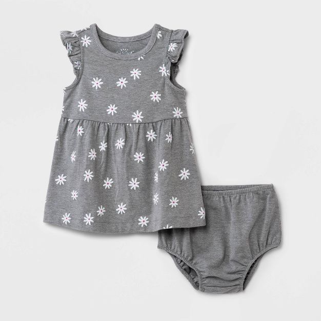 Baby Girls' Floral Dress - Cat & Jack™ Gray | Target