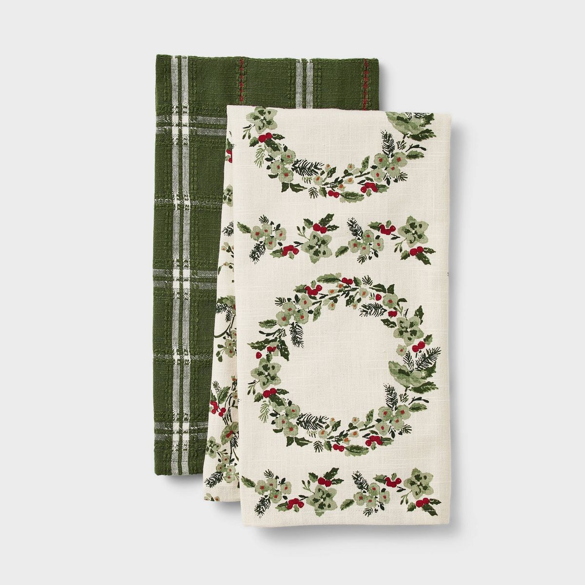 2pk Kitchen Towel Set 'Wreath' - Threshold™ designed with Studio McGee | Target