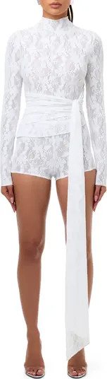 Long Sleeve Lace Drape Top | Nordstrom