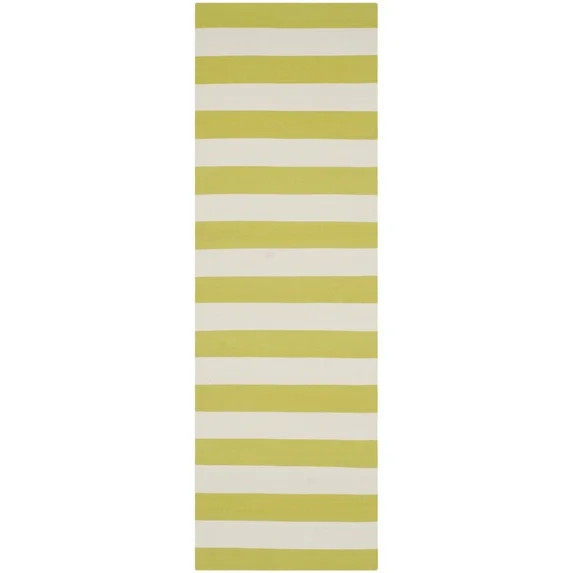 SAFAVIEH Montauk Saranna Striped Cotton Runner Rug, Green/Ivory, 2'3" x 9' | Walmart (US)