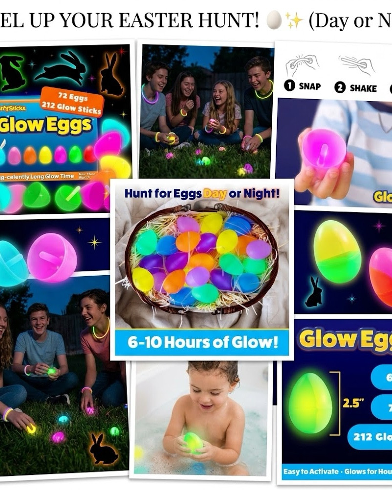 The Ultimate "Cool Mom" Easter Hack 🥚✨

This is something I started using when my kids were too old for the Easter Bunny. Once they hit that "too cool for a basket" phase, I knew I had to level up the hunt to keep the magic alive.

These glow eggs are a total game changer! Instead of the usual morning hunt, we wait until it’s pitch-black outside and scatter these in the yard (or even the pool—they float!). This pack comes with 72 eggs and over 200 mini glow sticks, so they stay bright for up to 10 hours. 🌙

They are waterproof, weatherproof, and honestly, the most fun we’ve had on Easter in years. If you’re looking to refresh your traditions and actually impress the older kids, this is the way to do it. 🥂✨

Shop this exact 72-pack of glow eggs in my “Spring Clean” and Easter favorites below!

#LtkHome #LtkKids #LtkHoliday #LtkSeasonal #LtkUnder25 #EasterTraditions #GlowInTheDark #MomHacks #Easter2026 #FamilyFun #NighttimeEasterHunt #AmazonFinds #EasterIdeas