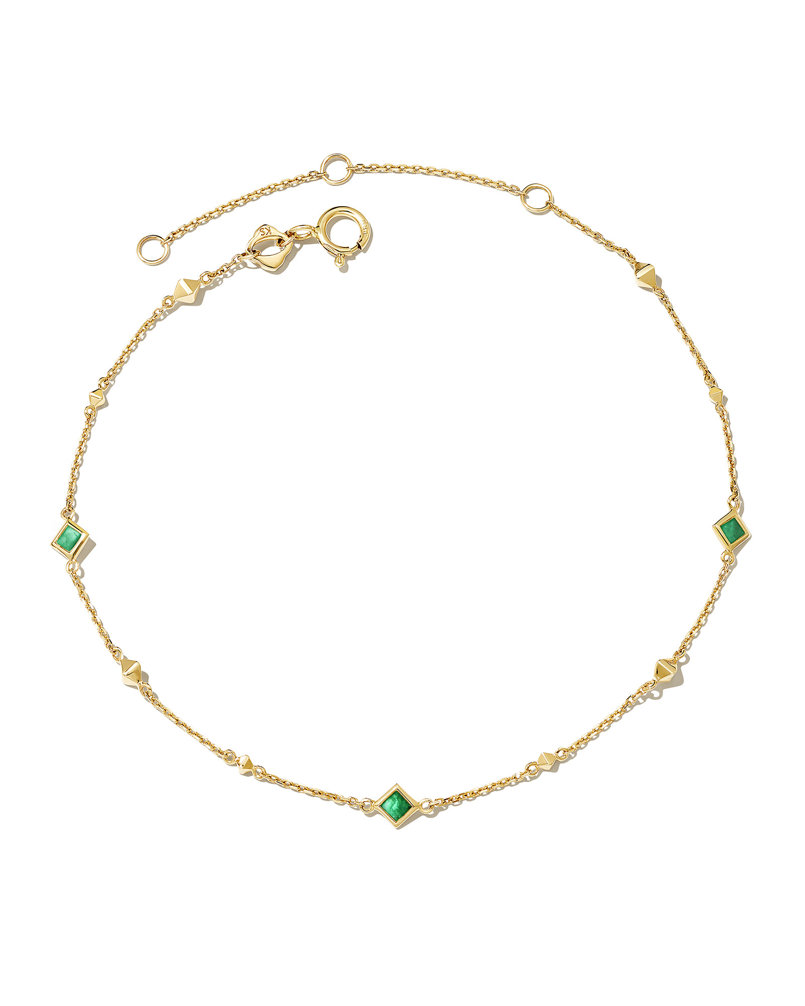 Michelle 14k Yellow Gold Delicate Chain Bracelet in Emerald | Kendra Scott | Kendra Scott
