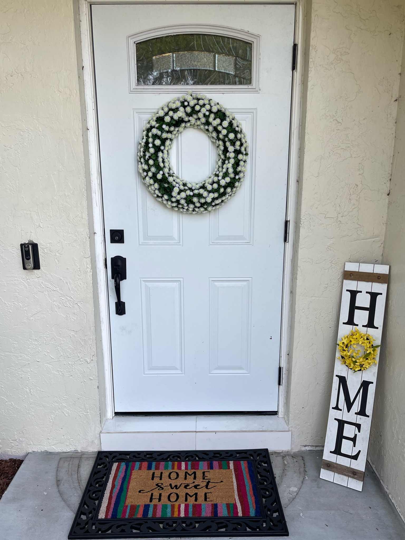 Our front door with interchangeable doormat and welcome sign!

#LTKhome #LTKunder100 #LTKSeasonal