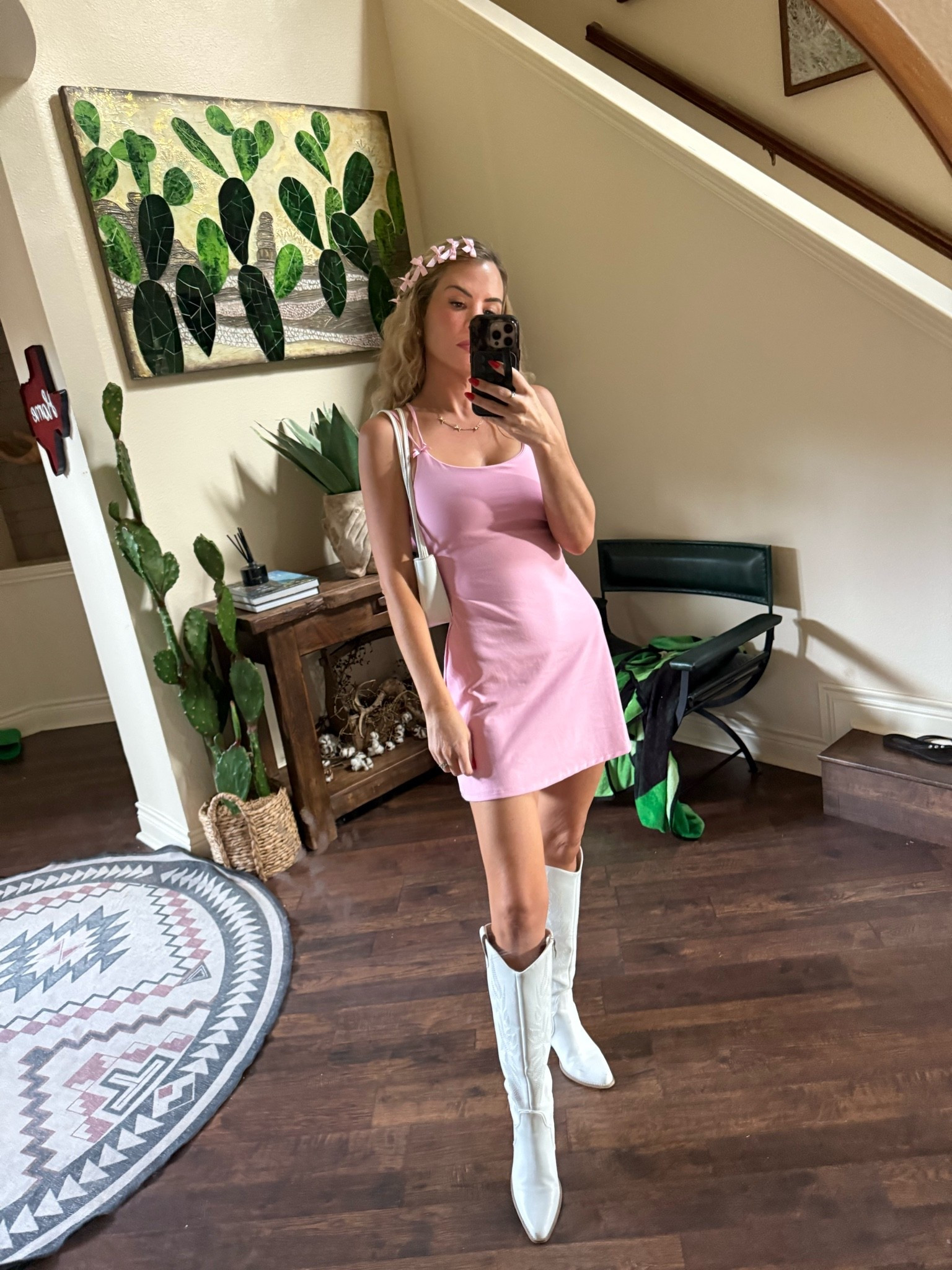 Cutie dress and white boots!! 

Dress is xs

#LTKdayinmylife #LTKootd