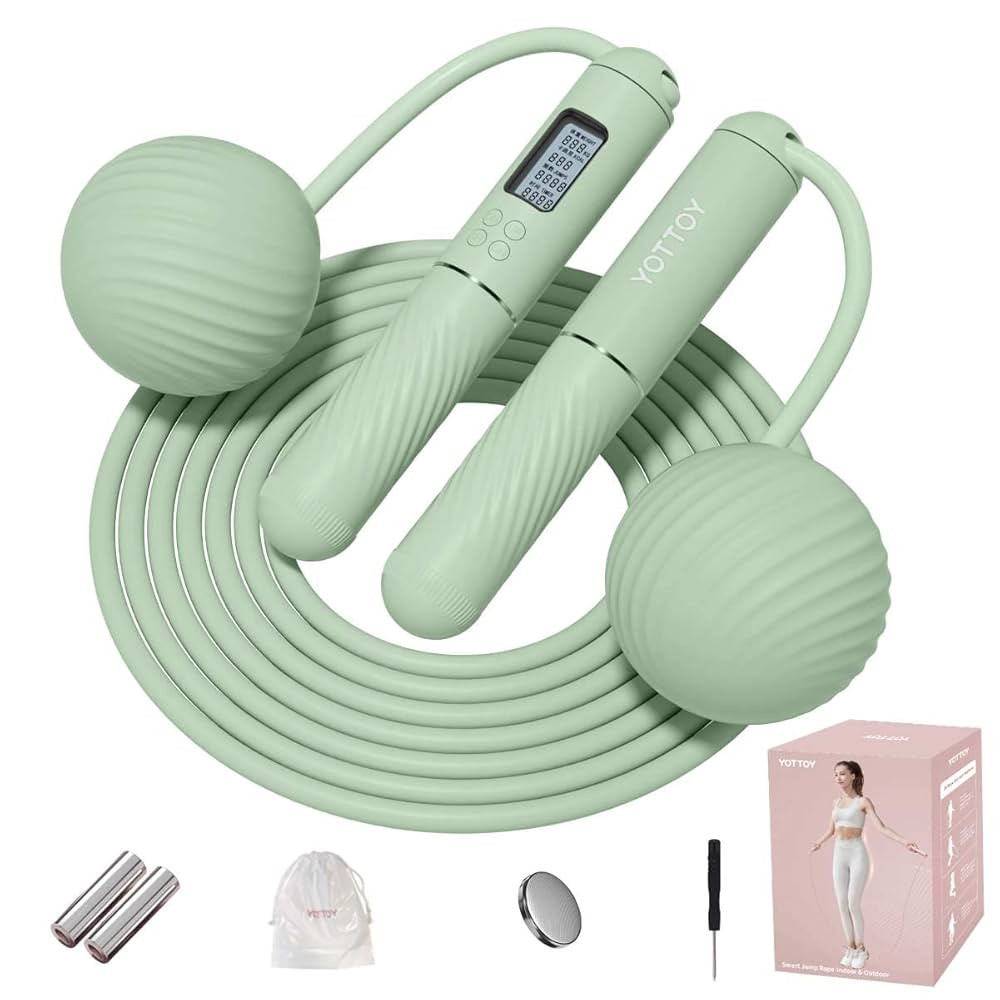 YOTTOY Skipping Ropes for Adults -Cordless Counter Jump Rope with Large Cordless Ball-Weighted Ju... | Amazon (US)