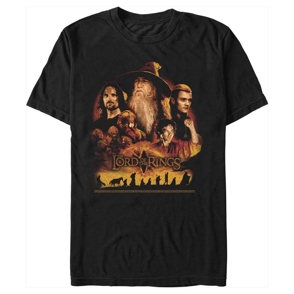 Men's Lord of the Rings Fellowship of the Ring Character Poster T-Shirt | Target