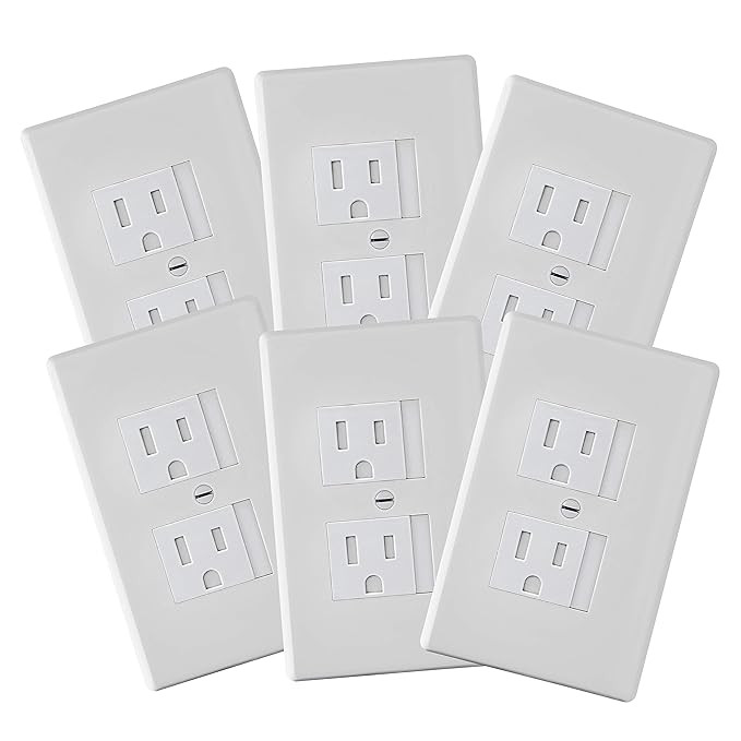 6-Pack Safety Innovations Self-Closing Outlet Covers (For Center Screw Outlets Only) - Measures 3... | Amazon (US)