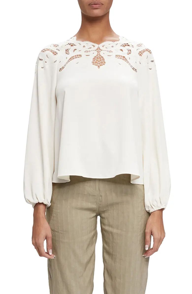 Lochlyn Paisley Embroidery Long Sleeve Top | Nordstrom