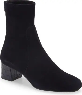 Odelia Suede Square Toe Bootie | Nordstrom