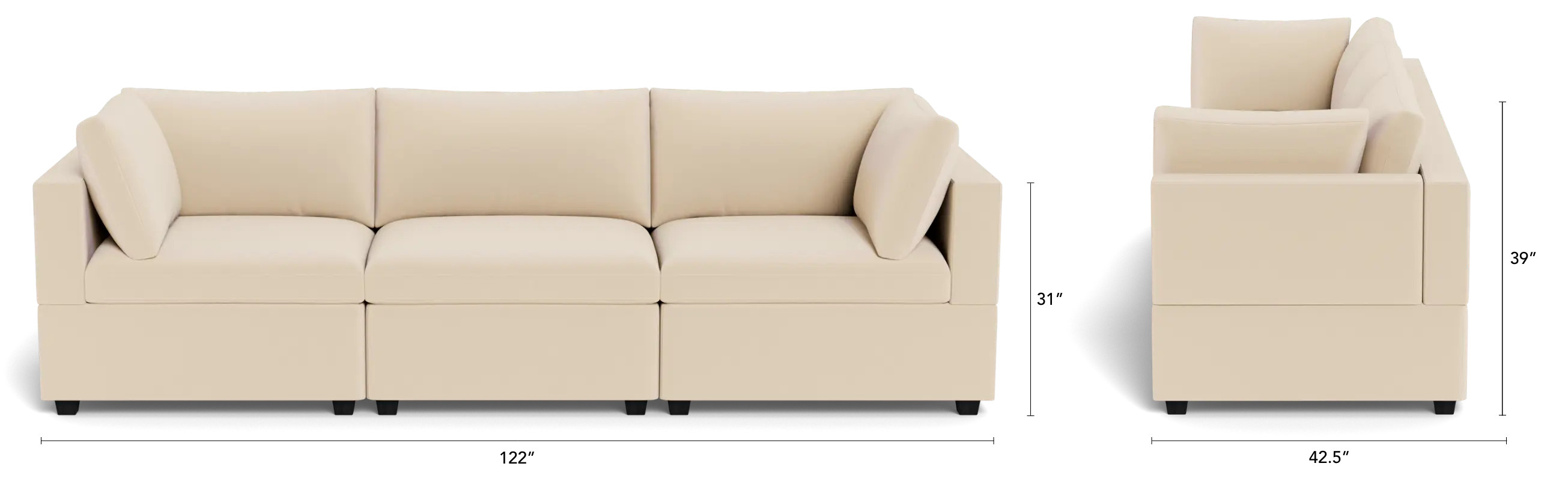 Kova Box Cushion Sofa 122 | Albany Park