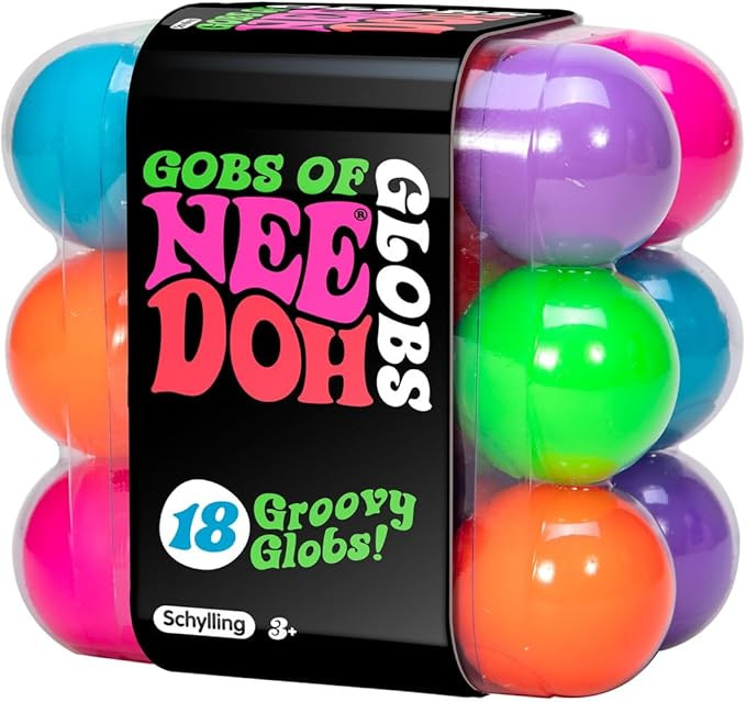 Schylling NeeDoh Teenie Gobs of Globs - Sensory Squeeze Toy - Contains 18 Mini Groovy Globs - 1.2... | Amazon (US)