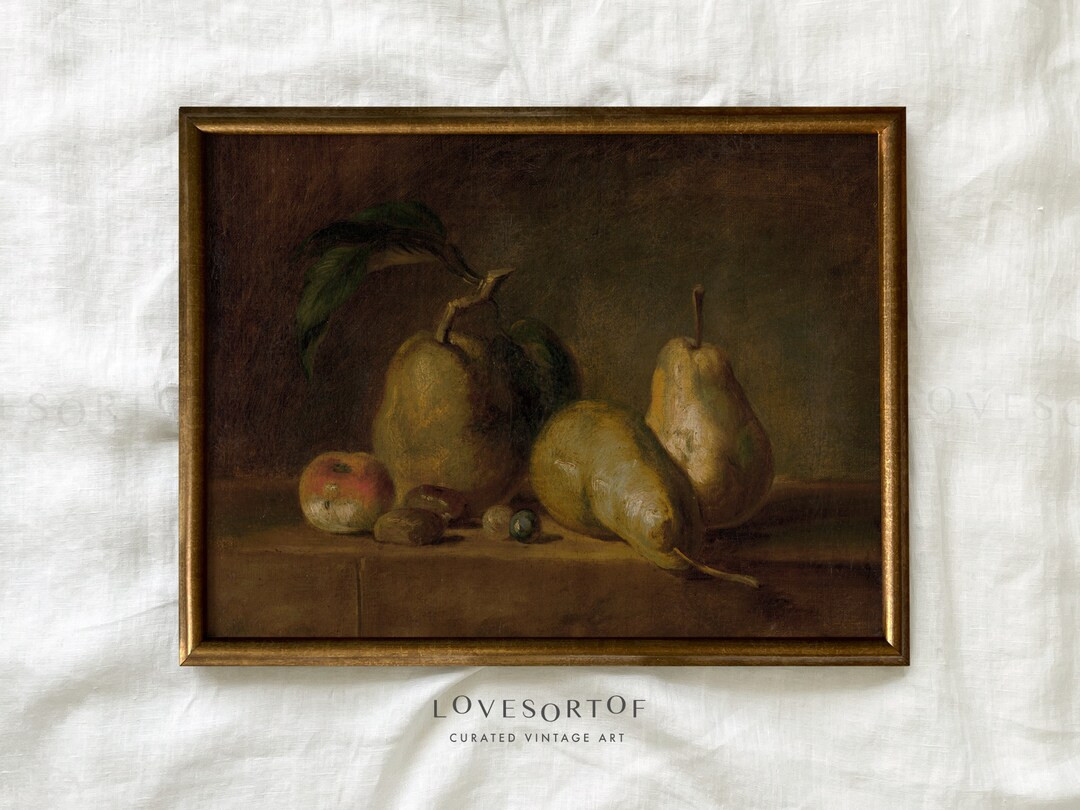 Still Life of Pears - Fruit Still Life Painting - Kitchen Decor - French Home Styling - Physical ... | Etsy (US)