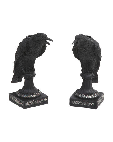 Set Of 2 Crow Candle Holders | Marshalls