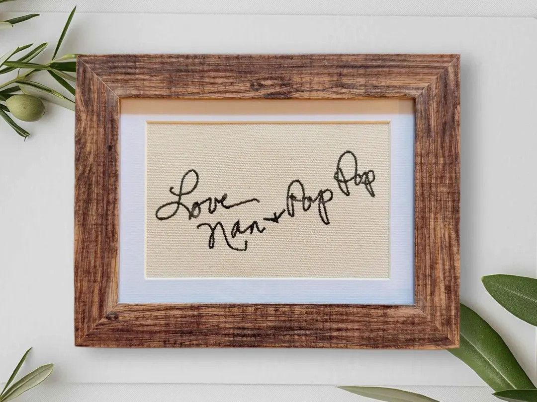 Custom Handwriting Embroidery on Canvas | Personalized Handwritten Note Keepsake | Wedding, Memor... | Etsy (US)