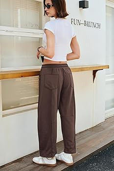Panadila Womens Barrel Pants Drawstring Wide Leg Sweatpants Baggy Summer Lounge Pants Casual Beac... | Amazon (US)