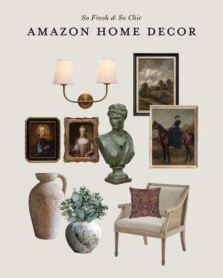 NEW Amazon home decor!
-
Affordable home decor - vintage art prints - vintage gold frames - cane and wood armchair - Turkish rug throw pillow - vintage vases - eucalyptus bunch faux - affordable wall sconce - affordable lighting - large green Roman bust - shelf styling - coffee table styling - living room decor #competition

#LTKhome #LTKFind #LTKunder100
