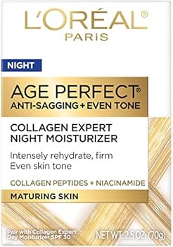 L'Oreal Paris Age Perfect Collagen Expert Night Moisturizer, Anti-Sagging & Even Tone, Retighten,... | Amazon (US)