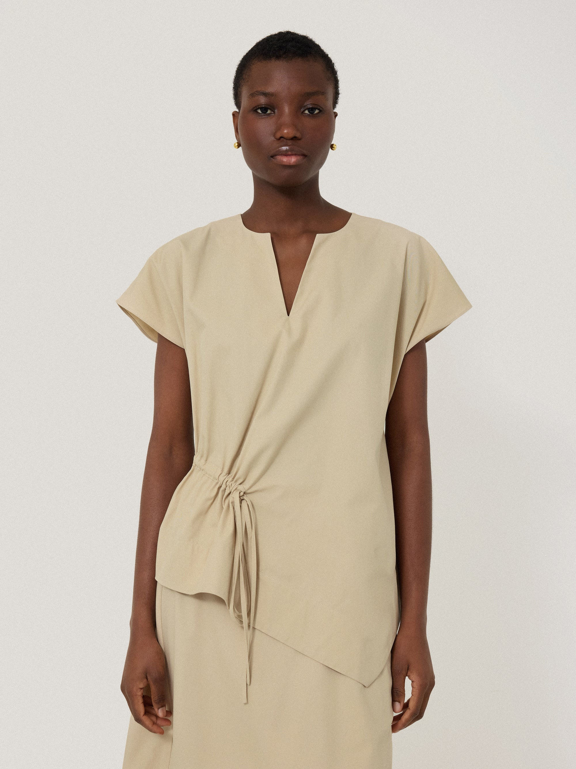 Cotton Mix Relaxed Tunic | Neutral | Jigsaw (UK)