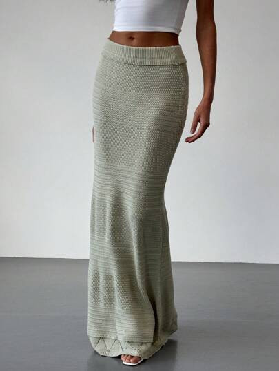 Aloruh Elegant Summer Crochet Skirt For Spring/Summer Vacation And Streetwear Outings In Fall/Win... | SHEIN