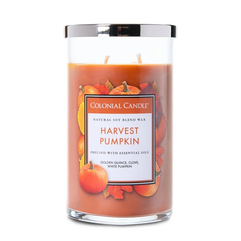 Colonial Candle Harvest Pumpkin 19 oz 2 Wick Candle, Orange | Walmart (US)