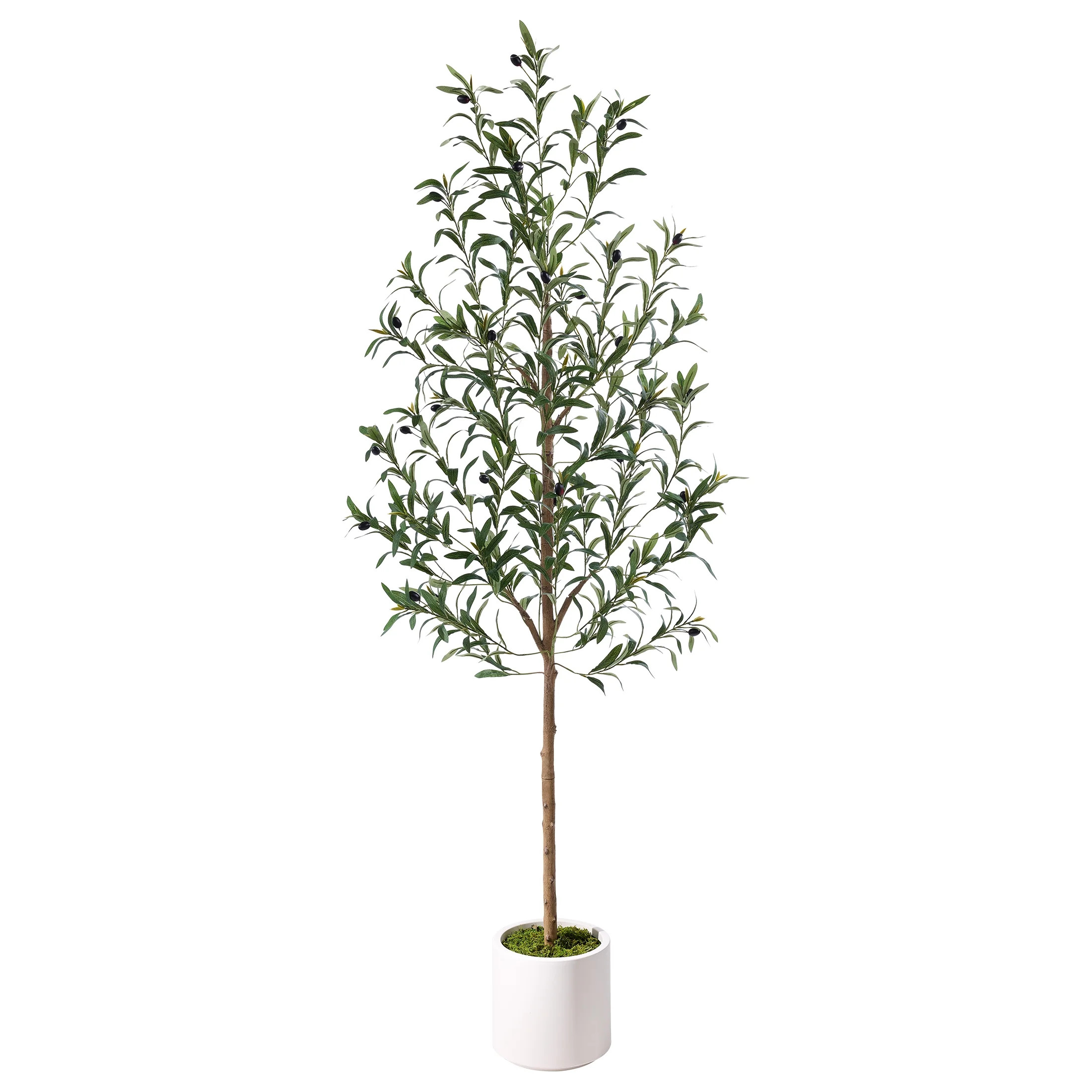6FT Fuller Artificial Olive Tree in Pot, Artificial Olive Plants with Fruits, Realistic Indoor Outdoor Plants for Home Decor Housewarming Gift | Walmart (US)